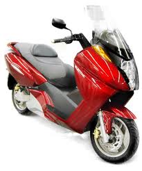 Left Side View, Red Scooter